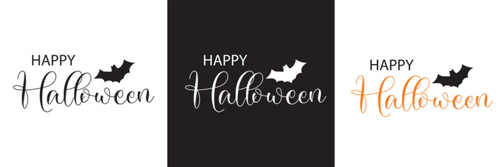 Happy Halloween lettering. Handwritten calligraphy  for greeting cards, posters, banners, flyers and invitations. Happy Halloween Text Banner. Vector illustration . EPS 10