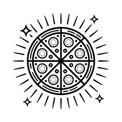 Delicious Pizza Silhouette Art Graphic