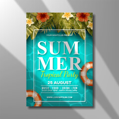 beautiful summer party poster invitation template design