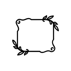 Ornate square frame with leaf flourishes in corners border decorative