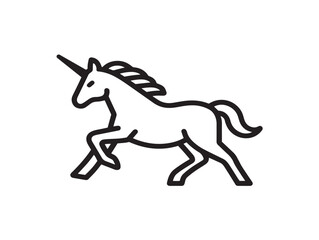 Minimalist Clean Unicorn Icon Featuring Beautiful Elegant Vector Artwork  
