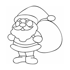 Cheerful Santa Claus with Gift Bag christmas holiday