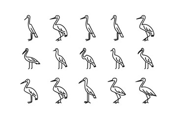 Fototapeta premium Bird Series: A collection of delicate line drawings of a elegant bird, captured with a clean, minimalist style.