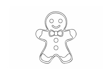 Gingerbread man with bow tie and buttons cookie holiday