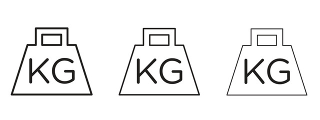 Weight icons. Outline or line icon design bundle.
