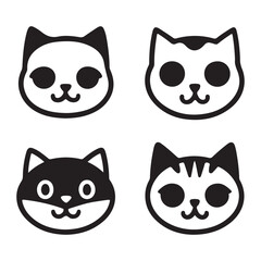 Cat Faces Icon Set
