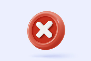 3d check wrong icon signs. negative check list buttons choice for false, select correct, tick symbolic, problem important, fail on application. 3d editable icon vector rendering illustration