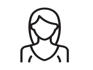 Modern Woman Icon Clean Minimalist 2D Vector Graphic Design  