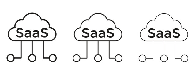 SaaS icons. Outline or line icon design bundle.