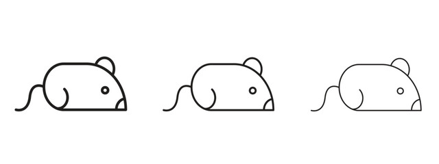 Rat icons. Outline or line icon design bundle.