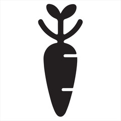 Silhouette Style Vector Minimal Carrot Logo Design – Custom Minimalist Vegetable Logo for Organic Farms, Vegan Brands, Farmers Markets, Eco-Friendly Products, and Healthy Food Businesses
