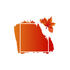 Autumn Leaves Frame   Modern Vector Banner for Branding