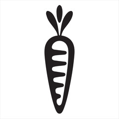 Silhouette Style Vector Minimal Carrot Logo Design – Custom Minimalist Vegetable Logo for Organic Farms, Vegan Brands, Farmers Markets, Eco-Friendly Products, and Healthy Food Businesses