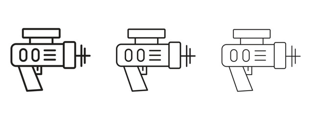 Laser gun icons. Outline or line icon design bundle.
