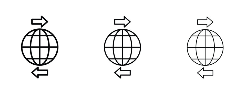 Import and export icons. Outline or line icon design bundle.