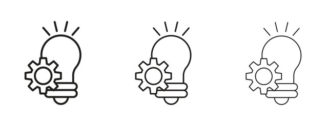 Implement icons. Outline or line icon design bundle.