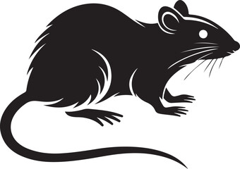 Sleek Silhouette of a Curious Rodent A Striking Vector Illustration Showcasing the Simple Beauty of a Mouse
