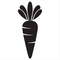 Silhouette Style Vector Minimal Carrot Logo Design – Custom Minimalist Vegetable Logo for Organic Farms, Vegan Brands, Farmers Markets, Eco-Friendly Products, and Healthy Food Businesses