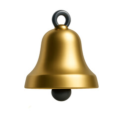 Golden metal handbell with vintage look isolated on white background png