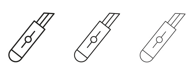 Cutter icons. Outline or line icon design bundle.