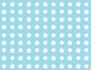 明るい水色と可愛い星のパターン素材