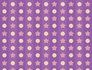 紫のストライプと星柄模様の壁紙イラスト