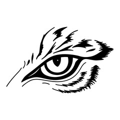 Tigereyecloseupinsharpblacklinestattoo – Minimal Artwork – Flat Design – Icon Set – Concept Illustration.svg