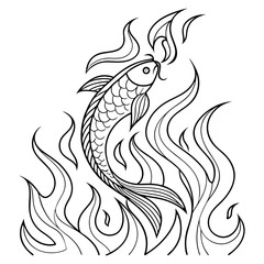 Stylizedflamepatternlinetattoostyle – Flat Design – Vector Illustration – Modern Vector Design – Creative Emblem.svg