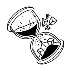 Brokenhourglasstimeconcepttattoodesign – Modern Vector Design – Logo Design – Icon Set – Minimal Artwork.svg