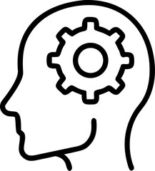 mindset vector icon on white or transparent background. brain Stroke icon collections. Editable Stroke icon collection Outline icon.