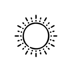 Circular sun icon with radiating lines dots symbol circle