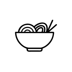 Icon a ramen bowl with chopsticks noodles food
