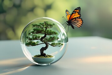 butterfly on the globe