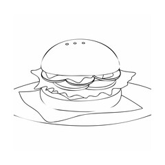Delicious burger with lettuce and tomato hamburger