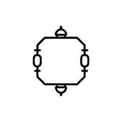 Minimalist outline a Japanese lantern frame oriental asian