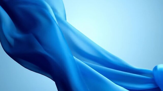 Fluid, vibrant blue fabric