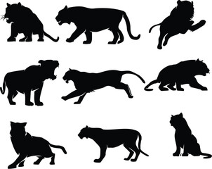 wild animals silhouettes