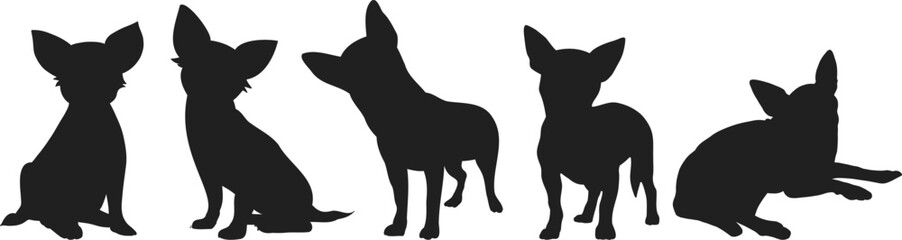 vector silhouette of a dogs set 