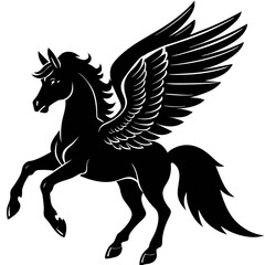 Fototapeta premium Pegasus Silhouette Icon - Mythical Winged Horse