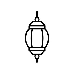 Outline a Japanese lantern hanging on a icon symbol