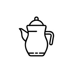 Outline a Japanese teapot on a kyusu ceramic