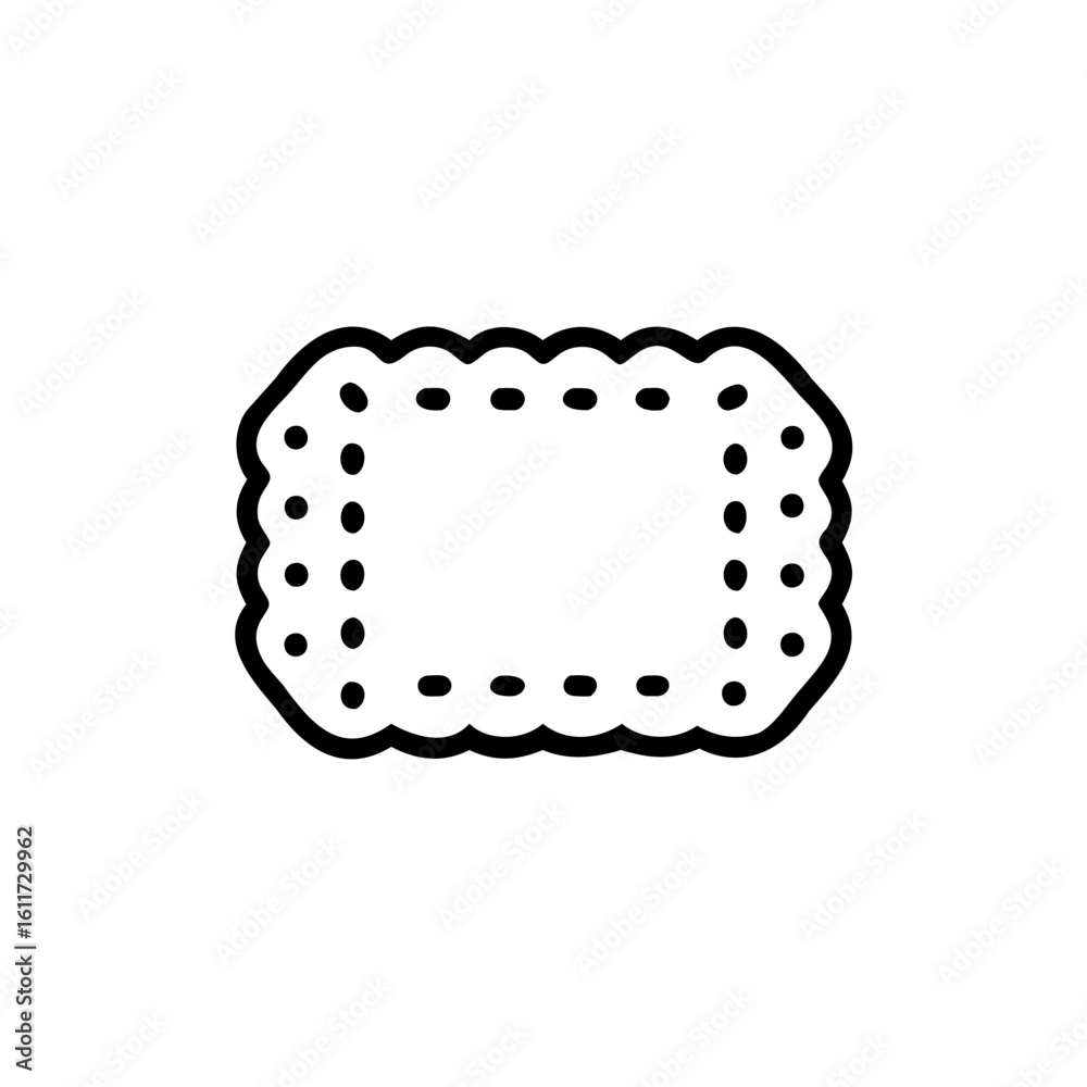 Poster outline a rectangle with scalloped edges dotted border pattern