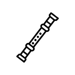 Outline a recorder musical instrument with finger holes flute