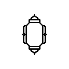 Outline a single ornate lantern on a light illumination