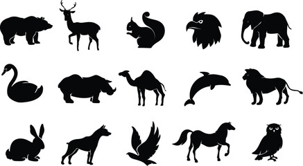 set of animals silhouettes
