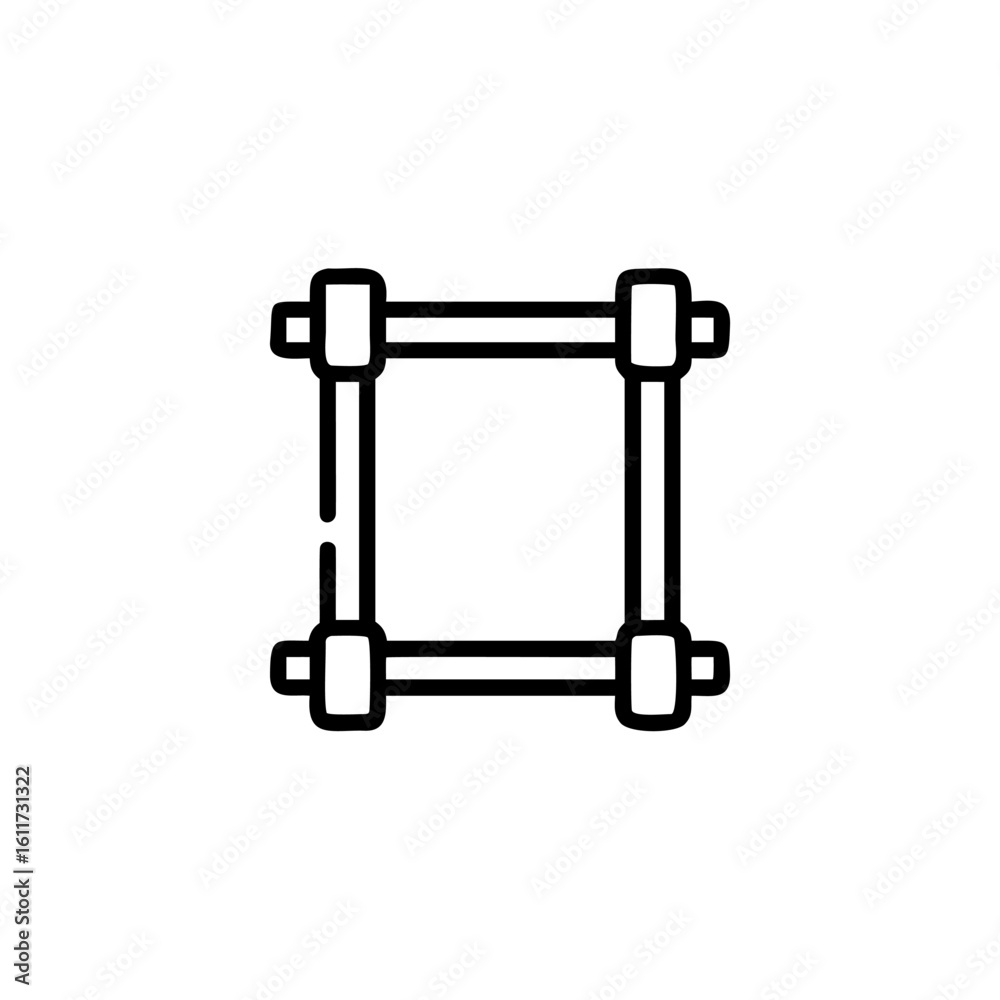 Poster outline a square frame with rounded corners horizontal bars border rectangle