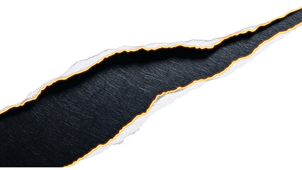 Torn paper edge with fiery glow isolated on transparent background