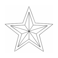 Obraz premium Geometric star outline with layered points shape symbol