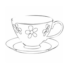 Floral teacup and saucer flowers beverage