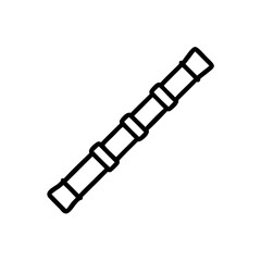 Outline bamboo flute icon corner frame on music instrument